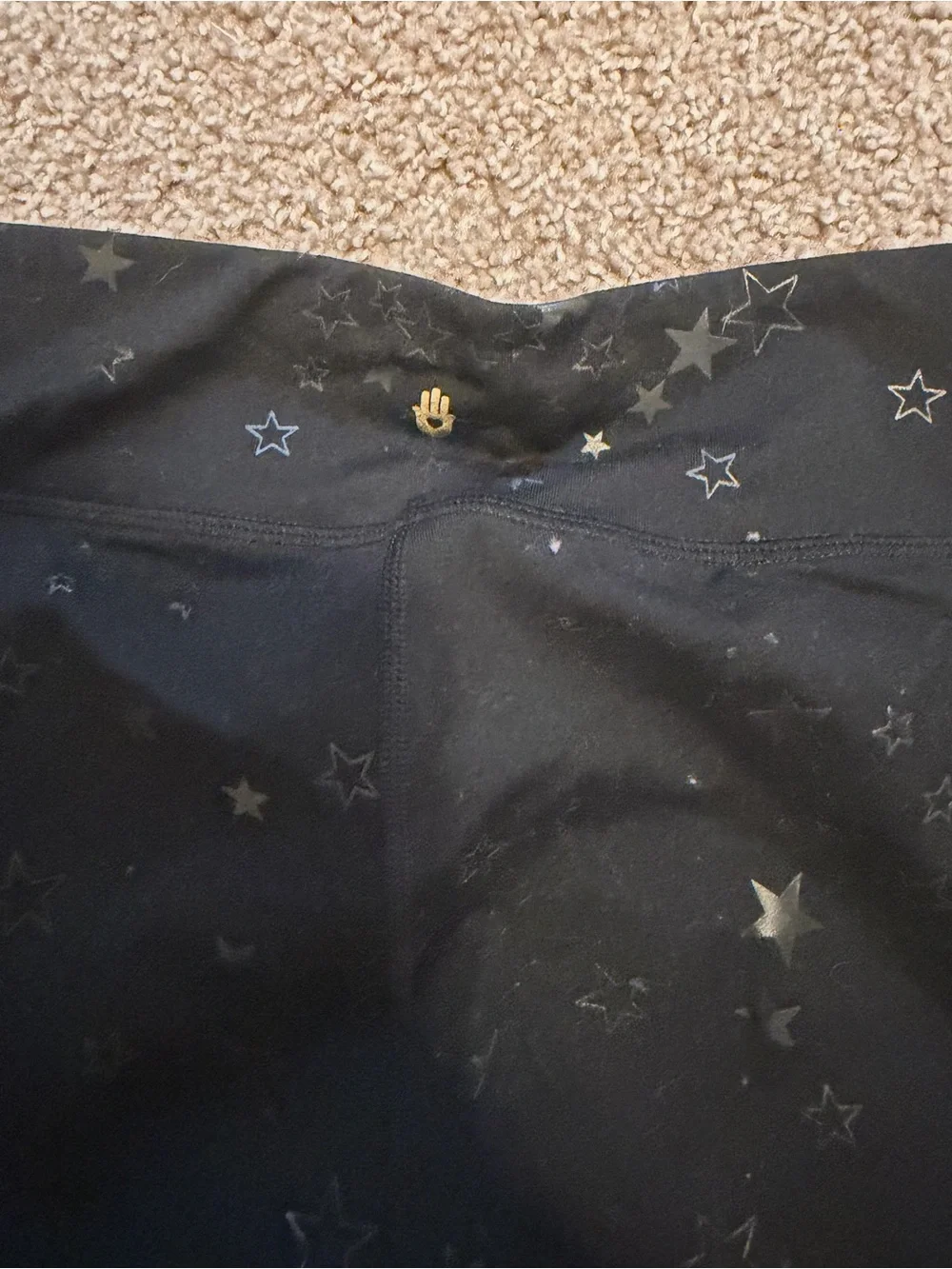 Spiritual Gangster girls black star print active leggings size 10